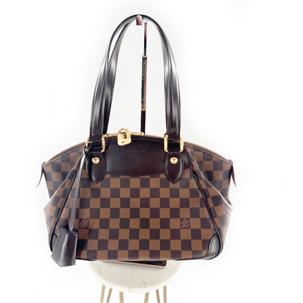 LOUIS VUITTON Damier Ebene Verona PM Satchel Shoulder Bag Authentic